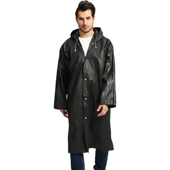 Opret 2 Pack Raincoats for Adults Reusable, EVA Rain Ponchos Lightweight Rain Co - Picture 3 of 8